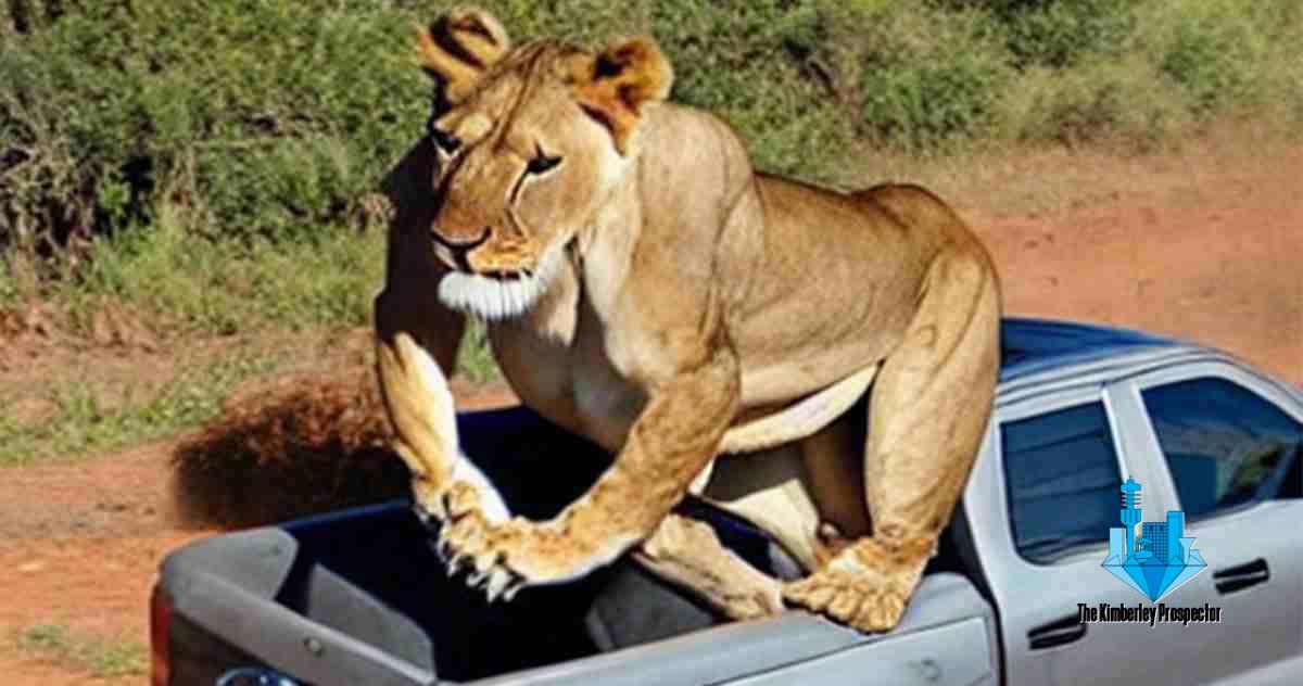 WARNING: Lion on the Run in The North West